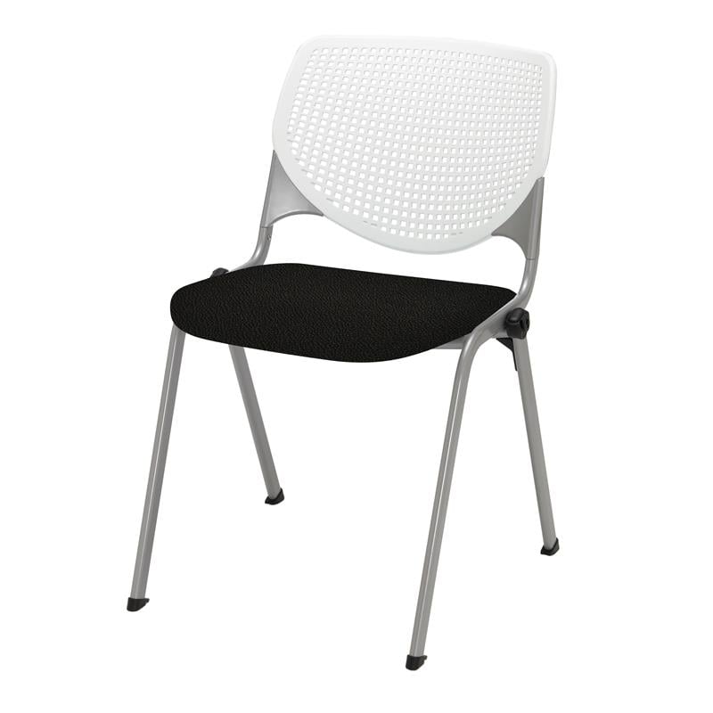 KFI KOOL Stack Chair - Tuxedo Fabric Upholstered Seat