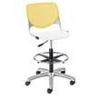 KFI KOOL Drafting Stool - Yellow Back - White Seat
