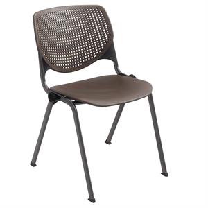 KFI Studios Plastic  KOOL Stack Chair - Brownstone