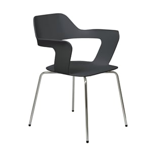 KFI Julep Stack Chair with Flex Shell - Black