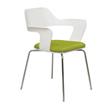 KFI Julep Stack Chair with White Flex Shell - Avocado Fabric