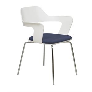 KFI Julep Stack Chair with White Flex Shell - Grape Vinyl