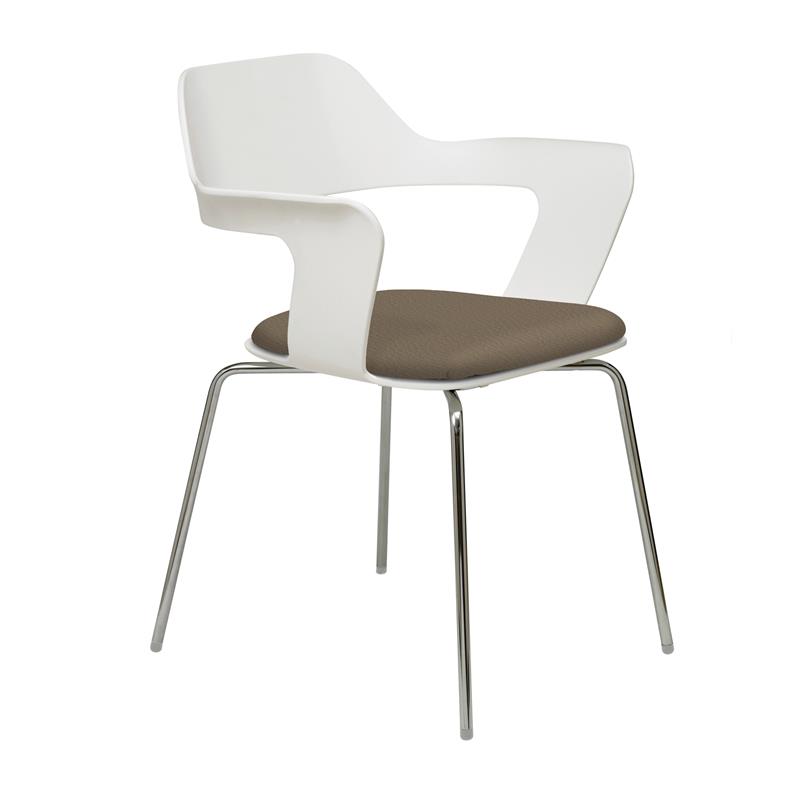 KFI Julep Stack Chair with White Flex Shell - Java Vinyl