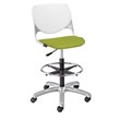 KFI KOOL Drafting Stool - Avocado Fabric Upholstered Seat