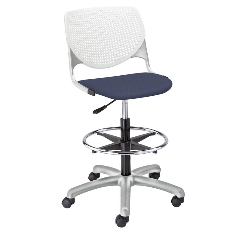 KFI KOOL Drafting Stool - Grape Vinyl Upholstered Seat