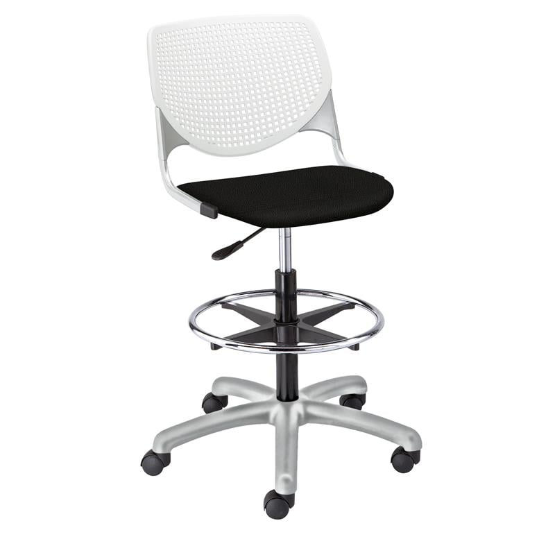 KFI KOOL Drafting Stool - Tuxedo Fabric Upholstered Seat