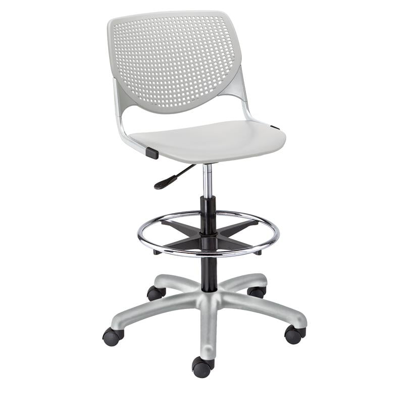 KFI Studios Plastic  KOOL Drafting Stool - Light Grey