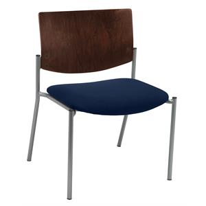 kfi evolve guest chair - 400lb capacity - navy fabric - chocolate wood back
