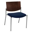 KFI Evolve Guest Chair - 400lb capacity - Navy fabric - Chocolate Wood Back