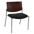 KFI Evolve Guest Chair - 400lb capacity - Black fabric - Chocolate Wood Back