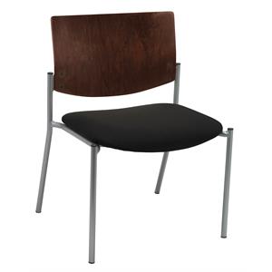 kfi evolve guest chair - 400lb capacity - black fabric - chocolate wood back