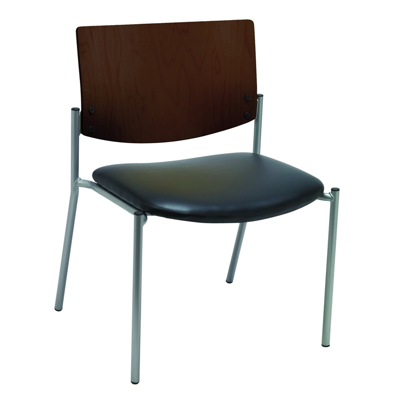 KFI Evolve Guest Chair - 400lb - Black vinyl - Chocolate Back