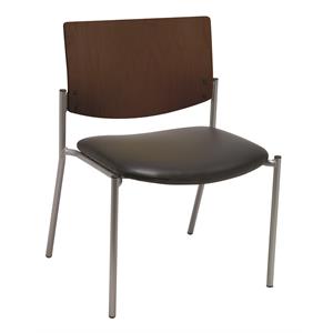 kfi evolve guest chair - 400lb - black vinyl - chocolate back