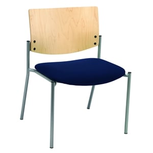 KFI Evolve Guest Chair - 400lb capacity - Navy fabric - Natural Wood Back