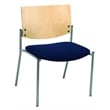 KFI Evolve Guest Chair - 400lb capacity - Navy fabric - Natural Wood Back