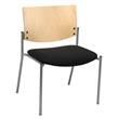 KFI Evolve Guest Chair - 400lb capacity - Black fabric - Natural Wood Back