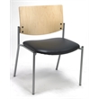 KFI Evolve Guest Chair - 400lb capacity - Black vinyl - Natural Wood Back