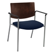 KFI Evolve Guest Chair - Arms - 400lb capacity - Navy fabric - Chocolate Back