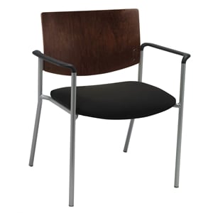 KFI Evolve Guest Chair - Arms - 400lb capacity - Black fabric - Chocolate Back