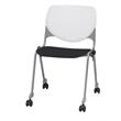 KFI KOOL Stack Chair - Casters - White Back - Black Seat
