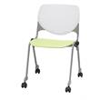 KFI KOOL Stack Chair - Casters - White Back - Lime Green Seat
