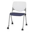 KFI KOOL Stack Chair - Casters - Grape Vinyl Upholstered Seat