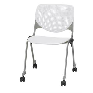 KFI KOOL Stack Chair - Casters - White