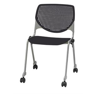 kfi kool stack chair - casters - black