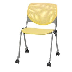 KFI KOOL Stack Chair - Casters - Yellow