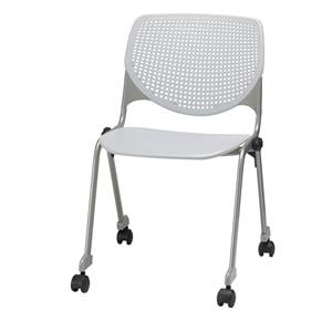 KFI KOOL Stack Chair - Casters - Light Grey