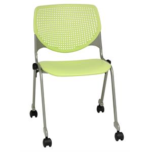 KFI KOOL Stack Chair - Casters - Lime Green