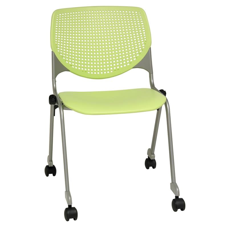 KFI KOOL Stack Chair - Casters - Lime Green