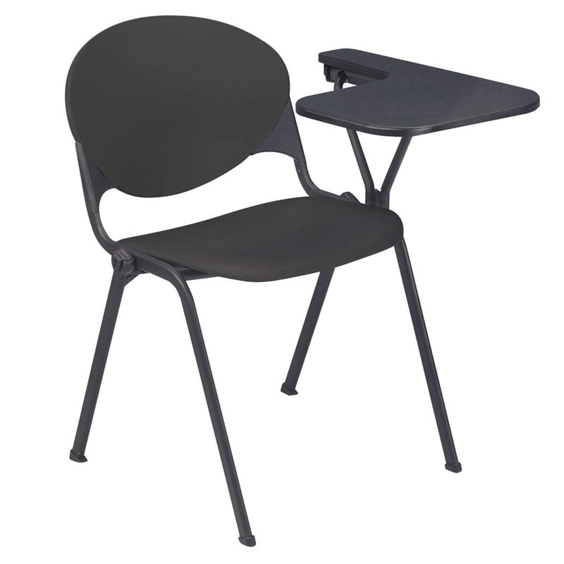 KFI Polypropylene Stacking School Chair - Left Writing Tablet - Charcoal