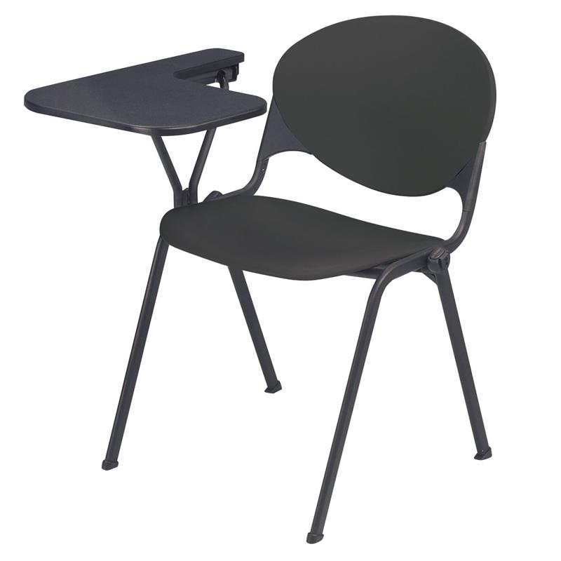 KFI Polypropylene Stacking School Chair - Right Writing Tablet - Charcoal