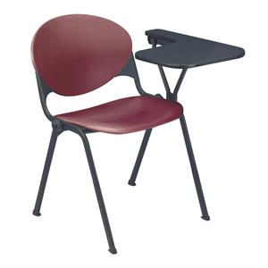kfi polypropylene stacking school chair - left writing tablet - burgundy