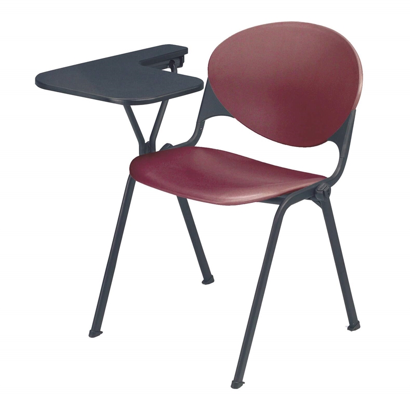 KFI Polypropylene Stacking School Chair - Right Writing Tablet - Burgundy