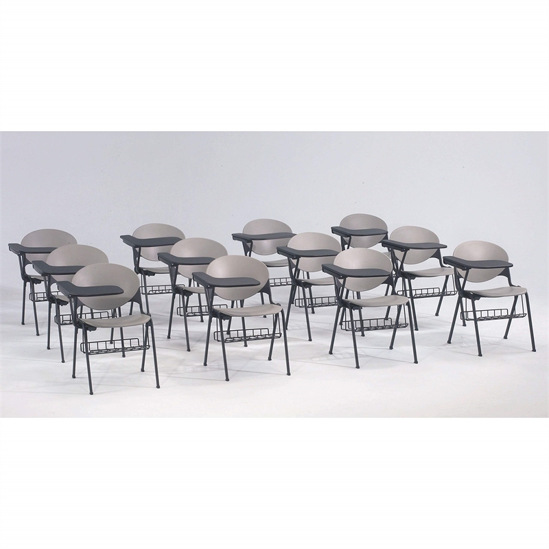 KFI Polypropylene Stacking School Chair - Right Writing Tablet - Burgundy