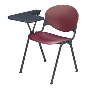 kfi polypropylene stacking school chair - right writing tablet - burgundy