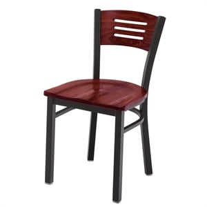 KFI Ladder Back Metal Cafe Chair - Mahogany
