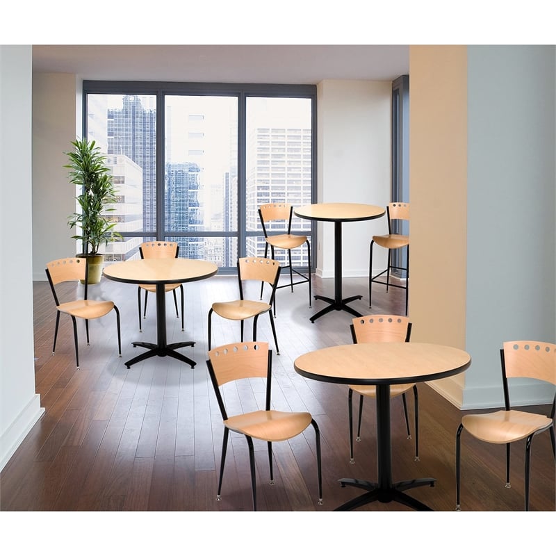 KFI Ladder Back Metal Cafe Chair - Mahogany