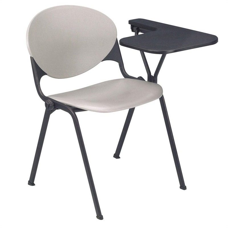 KFI Polypropylene Stacking School Chair - Left Writing Tablet - Grey