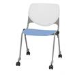 KFI KOOL Stack Chair - Casters - White Back - Peri Blue Seat