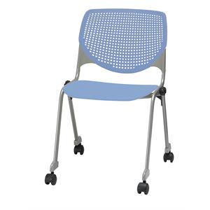KFI KOOL Stack Chair - Casters - Peri Blue