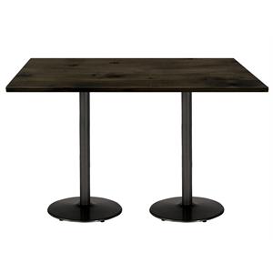 KFI Urban Loft 30&quot x 72&quot Conference Table - Barnwood - Black Base - Bistro