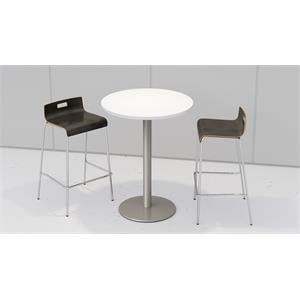 KFI 30&quot Round Bistro Table - White - 2 Espresso Jive Barstools