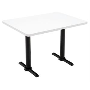 KFI Mode 30&quot x 48&quot Conference Table - White - Black T Base - Bistro Height