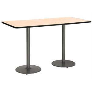 KFI 36&quot x 72&quot Pedestal Table - Natural Top -  Bistro Height