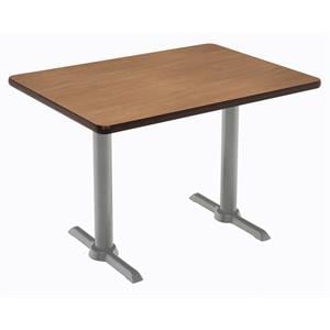 KFI Mode 30&quot x 48&quot Conference Table - Cherry - Silver T Base - Bistro Height