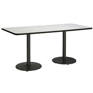 KFI Mode 36&quot x 84&quot Conference Table - Linen - Round Black Base - Standard Height