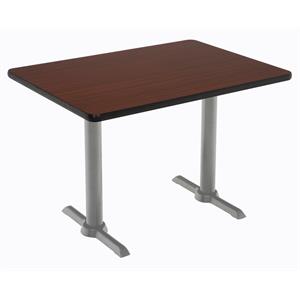 KFI Mode 30&quot x 48&quot Conference Table - Mahogany - Silver T Base - Standard Height